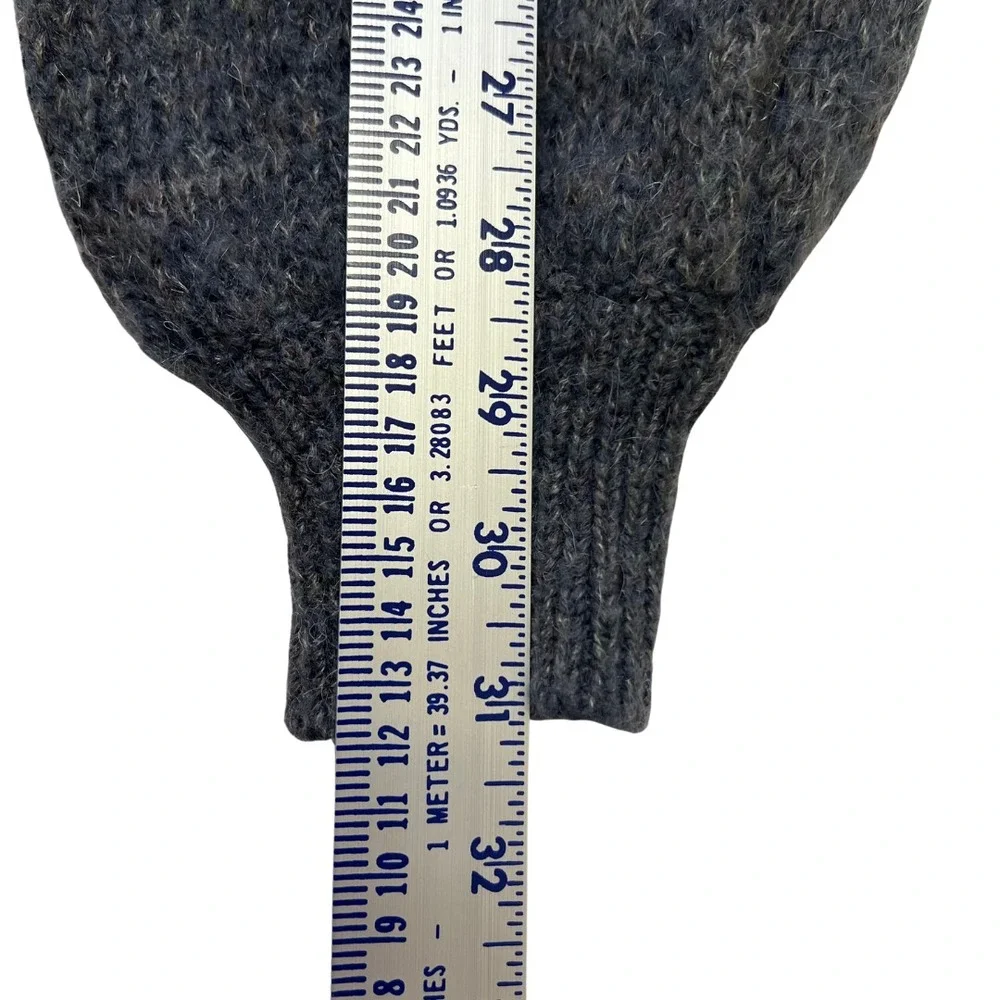 Free People Gray Deep V-Neck Sweater‎ Women's Small Alpaca Blend Soft Knit
